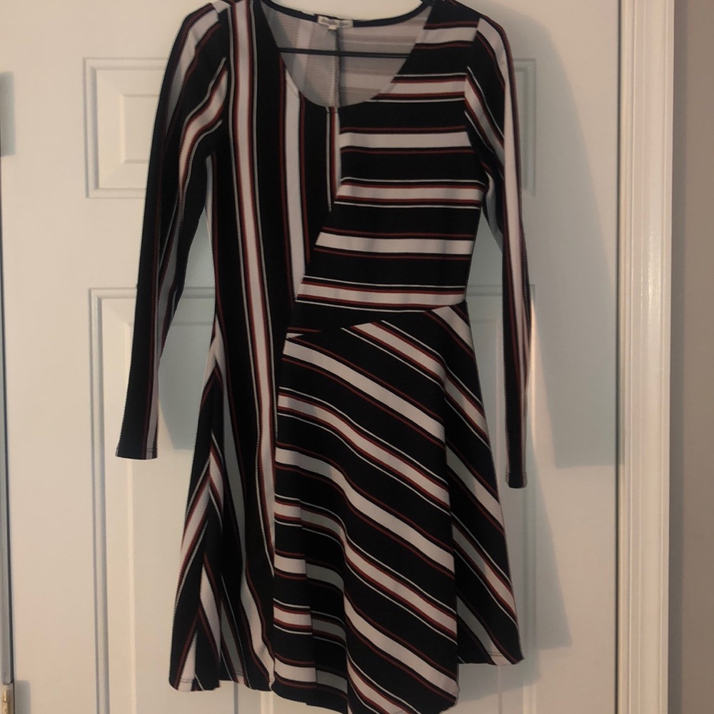 Striped asymmetrical dress